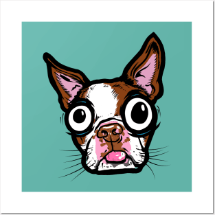 Brown Boston Terrier Posters and Art